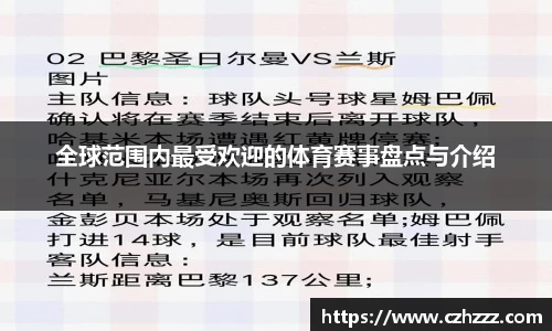 全球范围内最受欢迎的体育赛事盘点与介绍